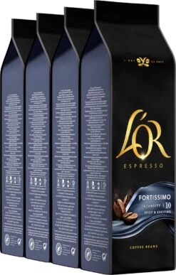 Nieuwe uitgaven 11 L'OR Espresso Fortissimo Koffiebonen (10) - 4 X 500 Gram