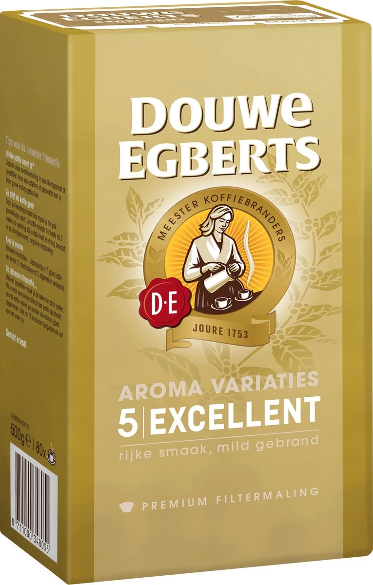 Douwe Egberts Excellent Filterkoffie - 6 X 500 Gram 9 Douwe Egberts Excellent Filterkoffie - 6 X 500 Gram - Afbeelding 7