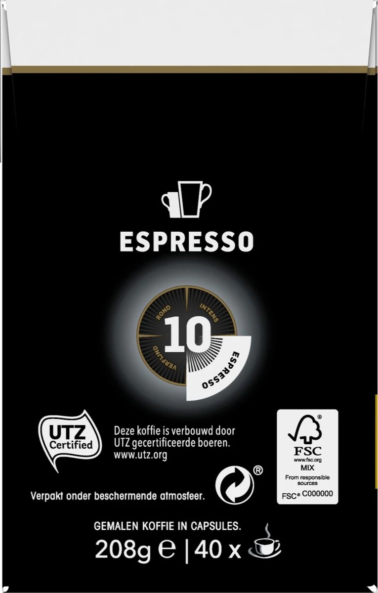 Douwe Egberts Espresso Krachtig (10) - 5 X 40 Koffiecups 11 Douwe Egberts Espresso Krachtig (10) - 5 X 40 Koffiecups - Afbeelding 9