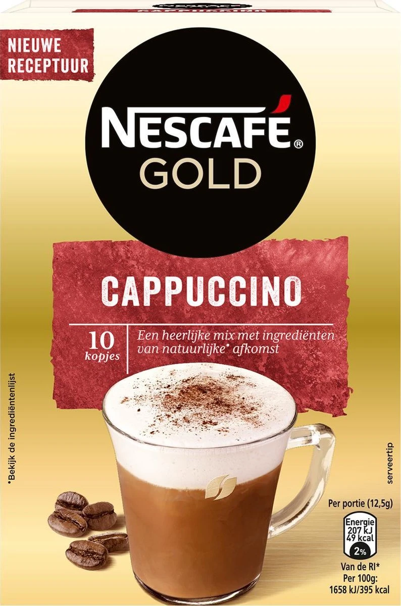 Nescafé Gold Cappuccino Oploskoffie - Ongezoet - 6 Doosjes à 10 Zakjes 4 Nescafé Gold Cappuccino Oploskoffie - Ongezoet - 6 Doosjes à 10 Zakjes - Afbeelding 2
