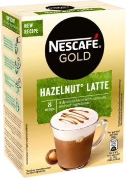 Nescafé Gold Hazelnoot Latte Oploskoffie - 6 Doosjes à 8 Zakjes -Koffie Tijd Winkel 855x1200