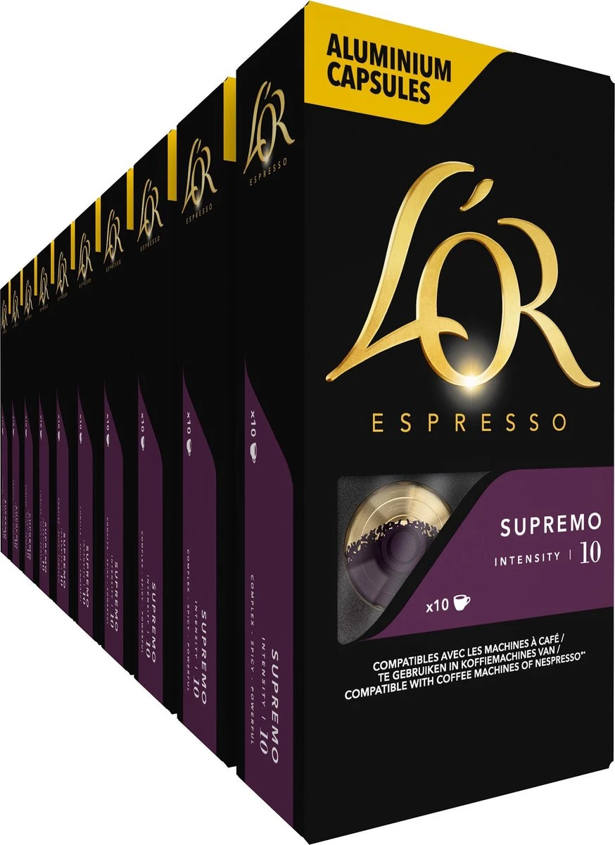 L'OR Espresso Supremo Koffiecups - Intensiteit 10/12 - 10 X 10 Capsules 3 L'OR Espresso Supremo Koffiecups - Intensiteit 10/12 - 10 X 10 Capsules
