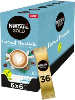 Nescafé Gold Coconut Macchiato Oploskoffie - 6 Doosjes à 6 Zakjes 10 Nescafé Gold Coconut Macchiato Oploskoffie - 6 Doosjes à 6 Zakjes -Koffie Tijd Winkel 906x1200 1