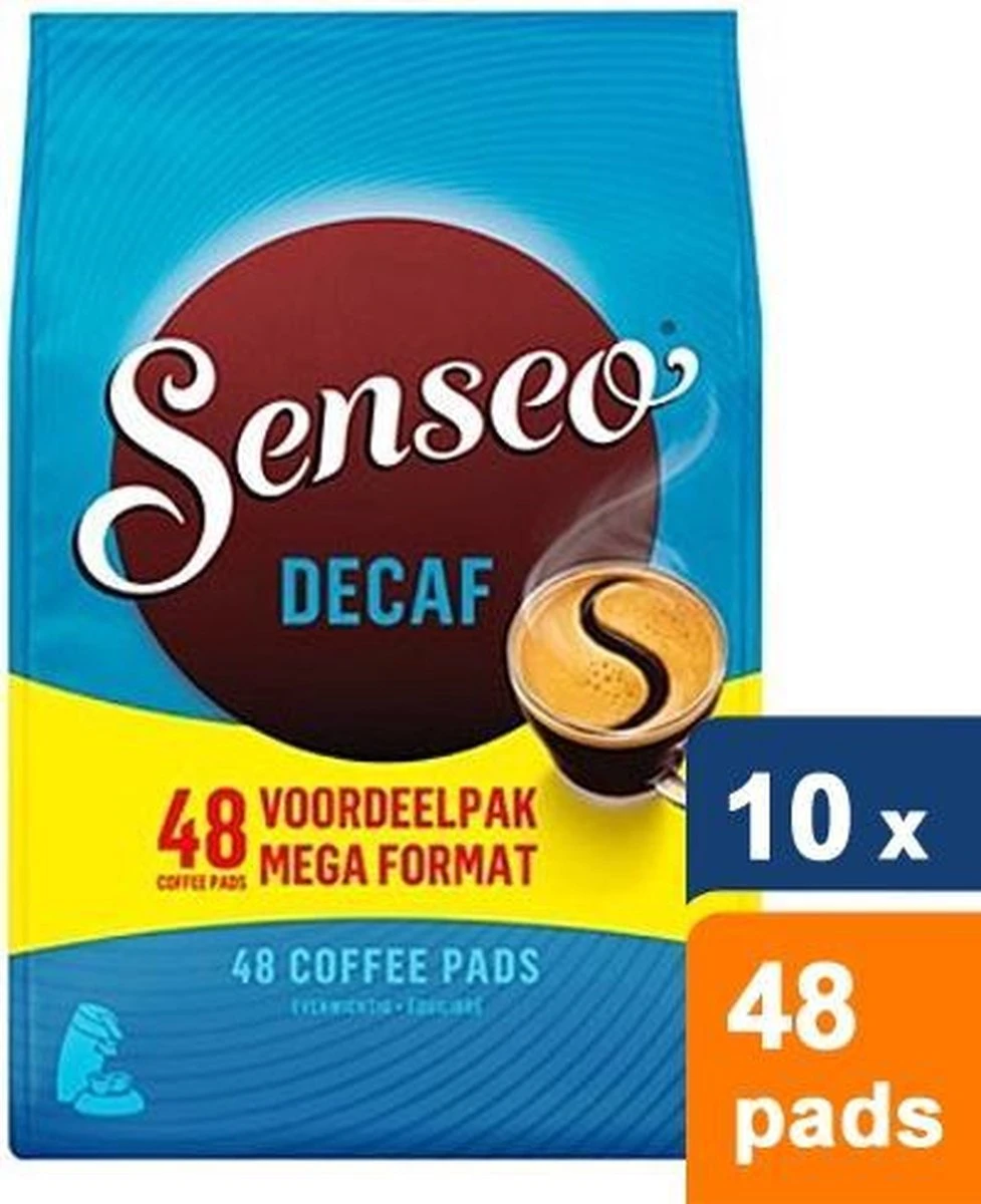 Senseo Decaf Koffiepads - 10 X 48 Stuks 3 Senseo Decaf Koffiepads - 10 X 48 Stuks