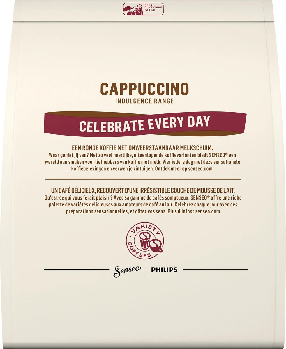 Senseo Cappuccino Koffiepads - 2/9 Intensiteit - 4 X 16 Pads - Voordeelverpakking 4 Senseo Cappuccino Koffiepads - 2/9 Intensiteit - 4 X 16 Pads - Voordeelverpakking - Afbeelding 2