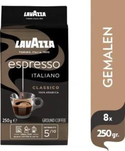 Lavazza Espresso Italiano Classico Gemalen / Filterkoffie - 8 X 250 Gram 9 Lavazza Espresso Italiano Classico Gemalen / Filterkoffie - 8 X 250 Gram -Koffie Tijd Winkel 998x1200